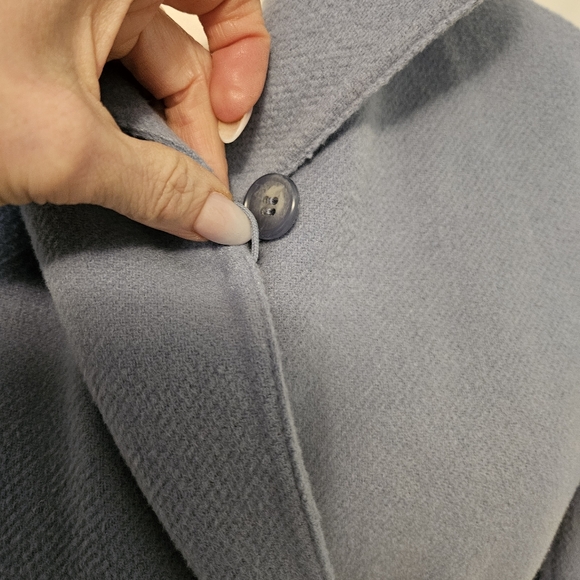 Dusty Blue Hooded Wrap Coat XS - Picture 7 of 12